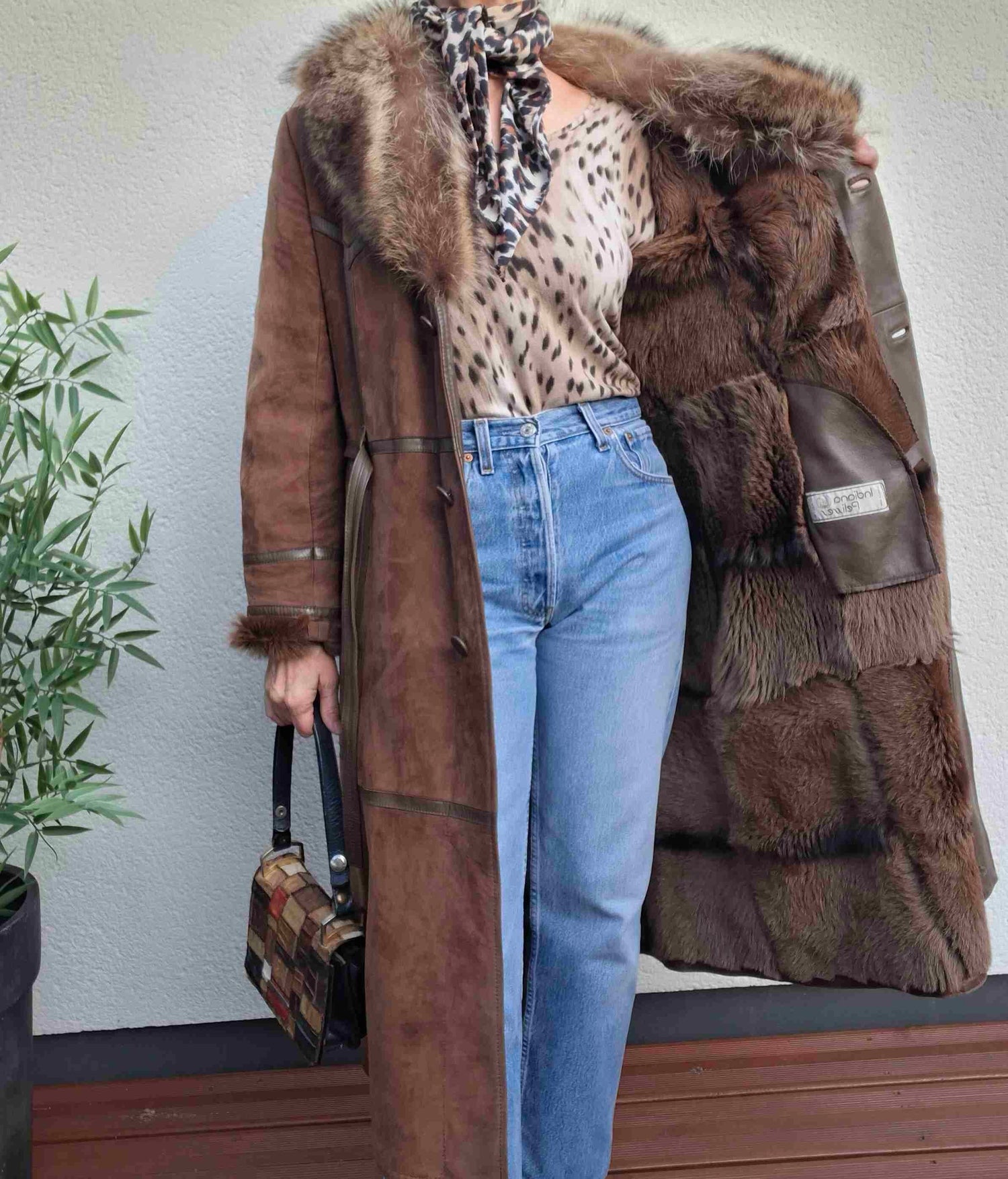 Suede with a wooly texture