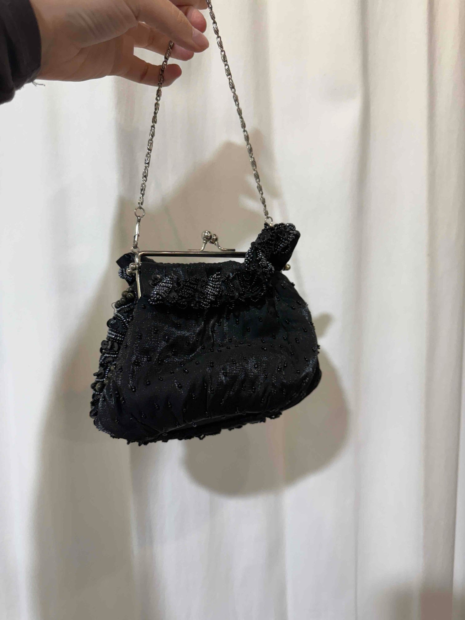 Pearlized minaudière bag