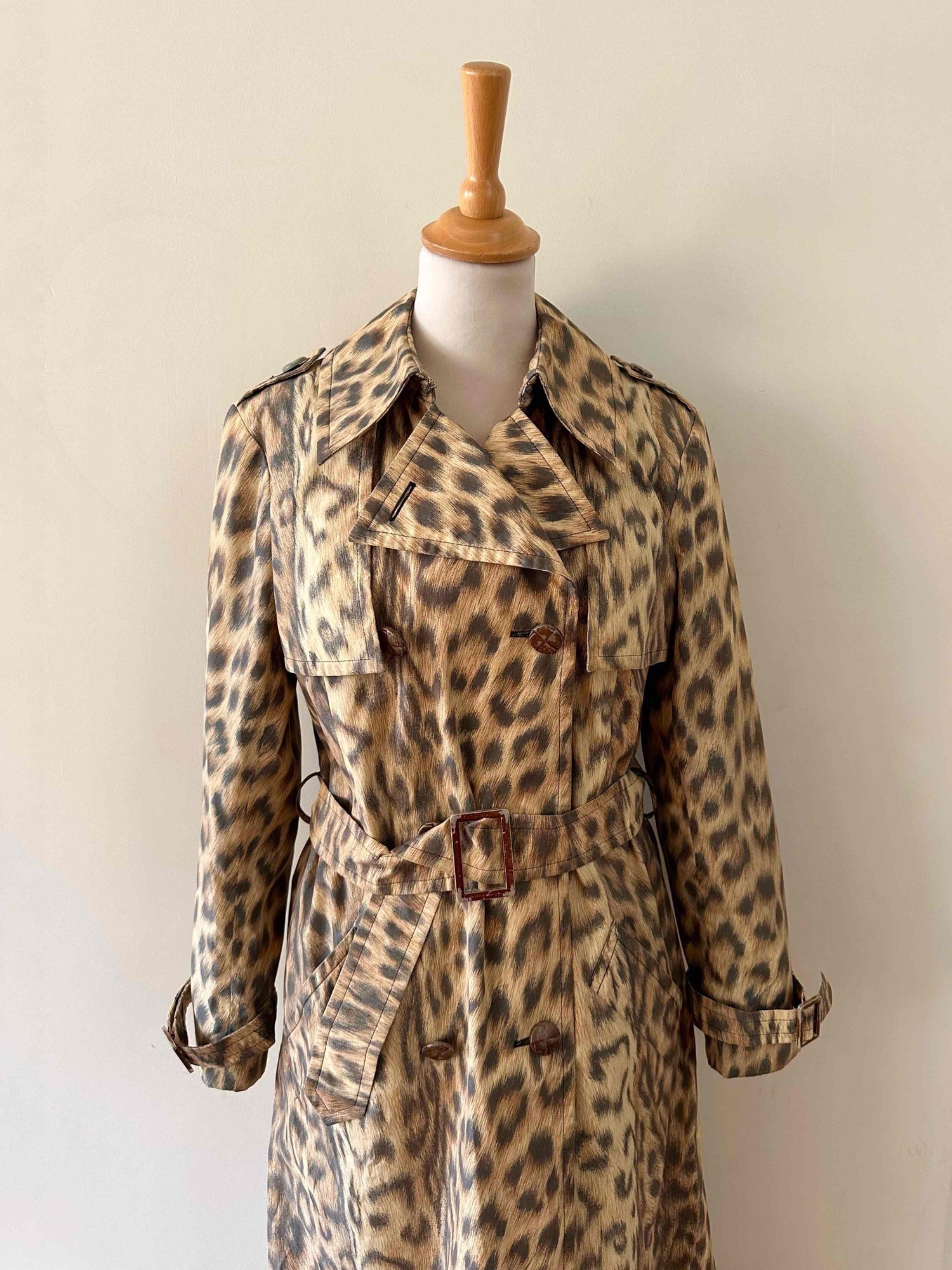 Leopard trench coat