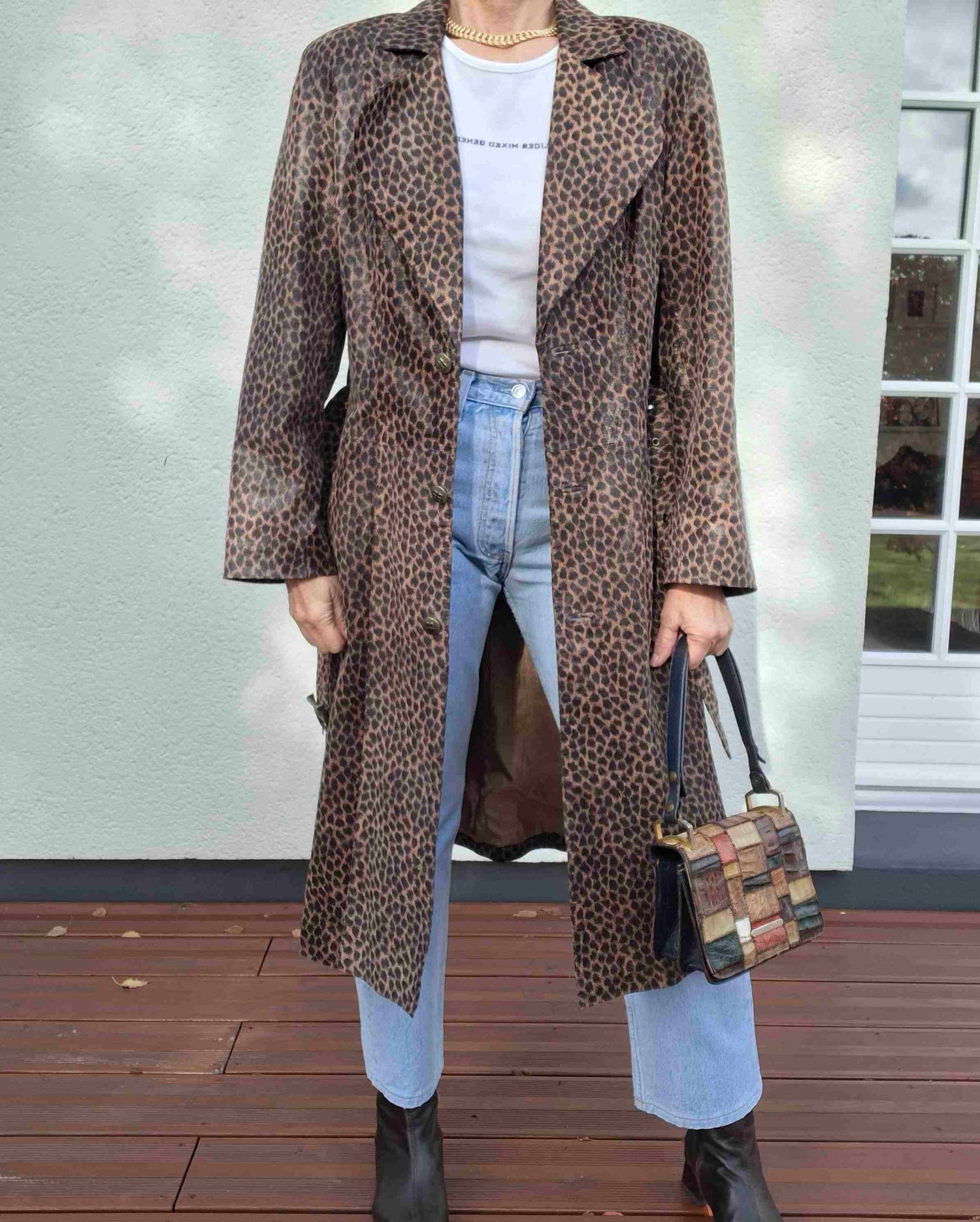 Leopard trench coat