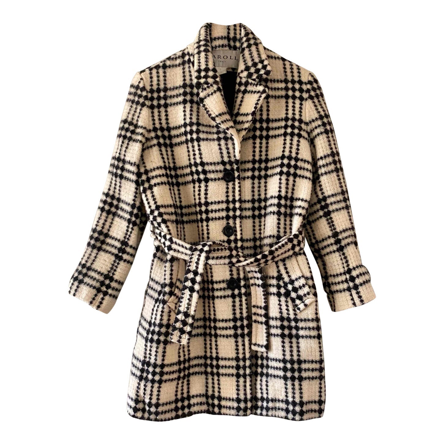 Wool plaid coat