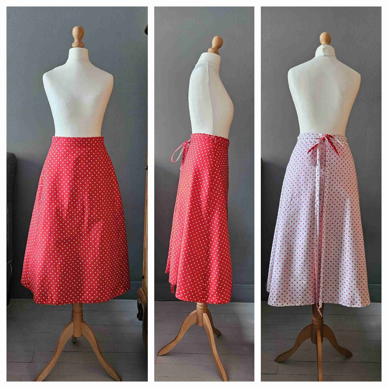 Reversible wrap skirt