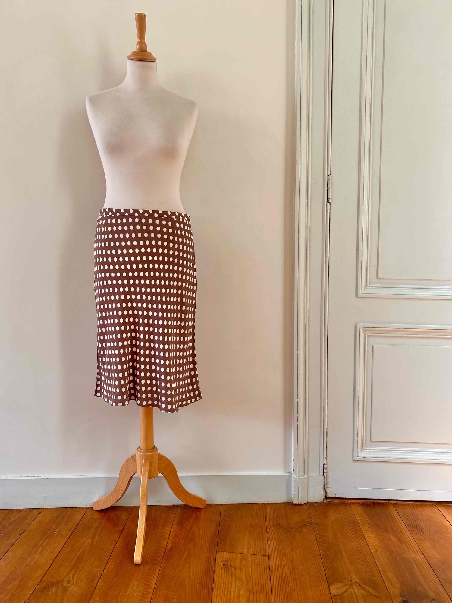 Polka dot midi skirt