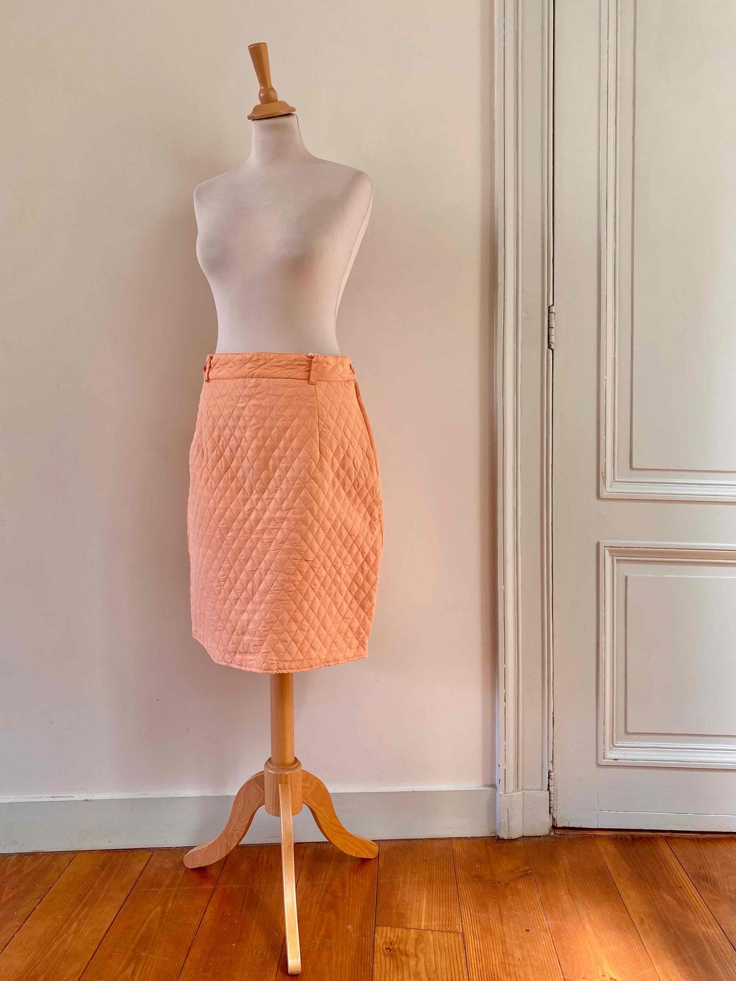 Jupe matelassée en soie