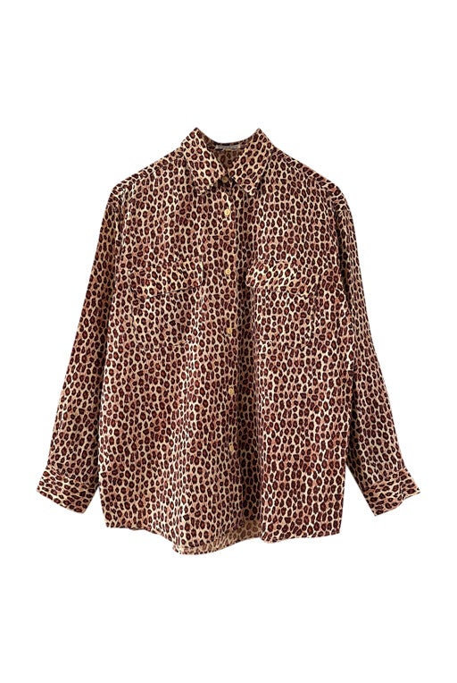 Leopard print silk blouse