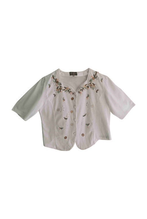 Top boutonné en coton