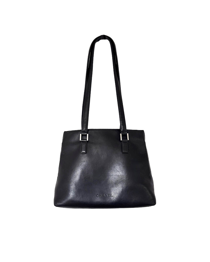 Sac cabas en cuir lisse Chanel