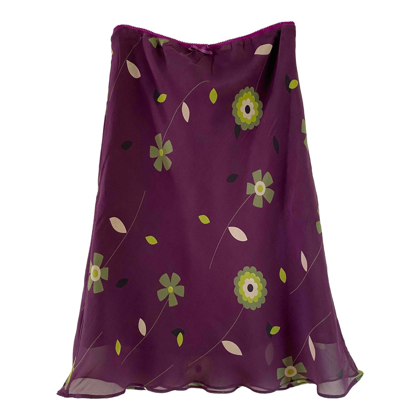 Floral silk skirt