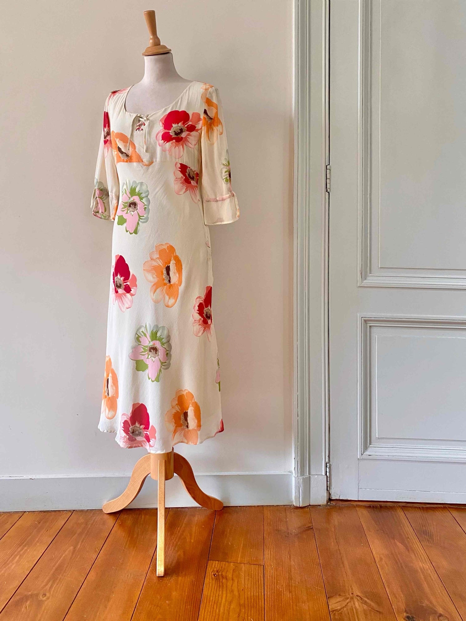 Floral silk dress