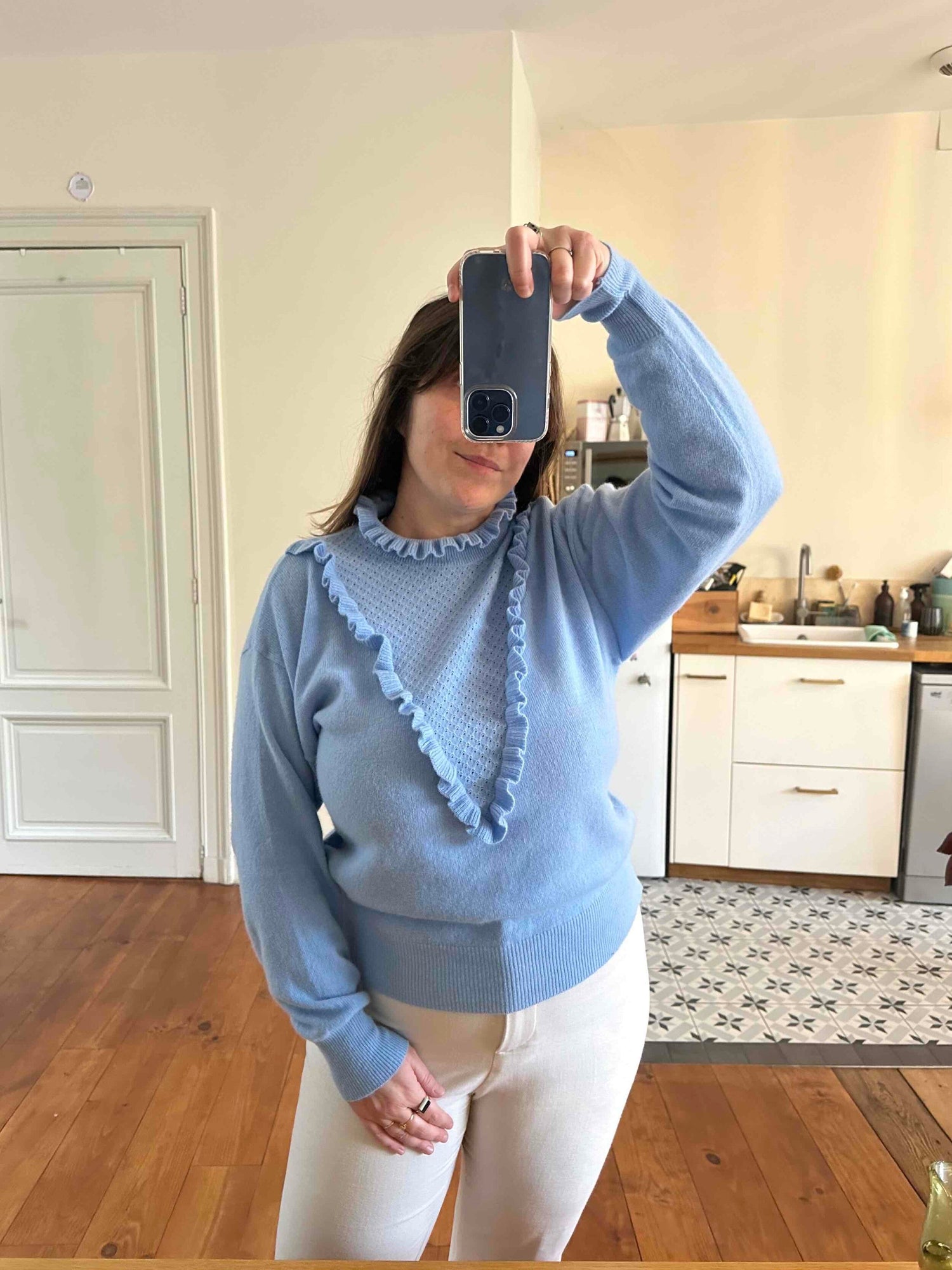 Angora turtleneck sweater