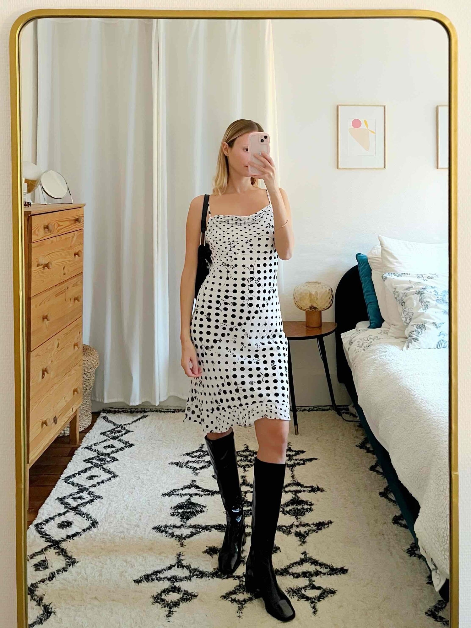 Polka dot midi dress