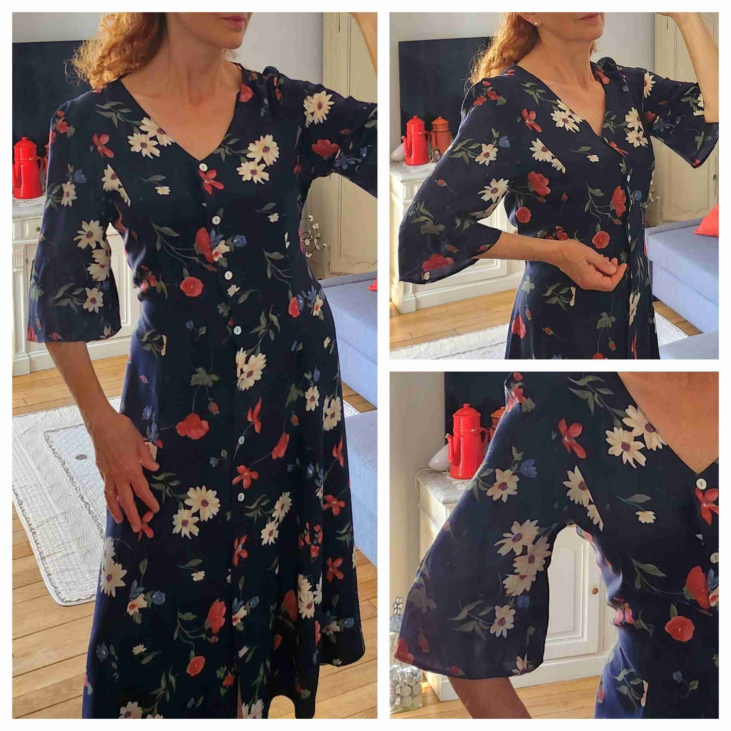 Button-up floral dress