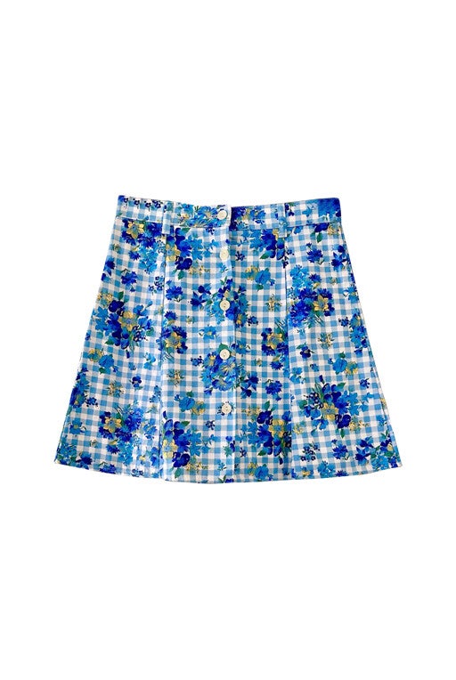 Floral Vichy Mini Skirt