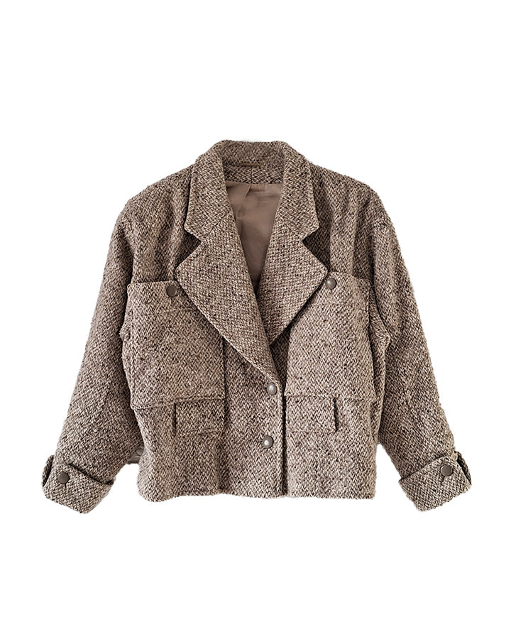 Manteau Court En Tweed