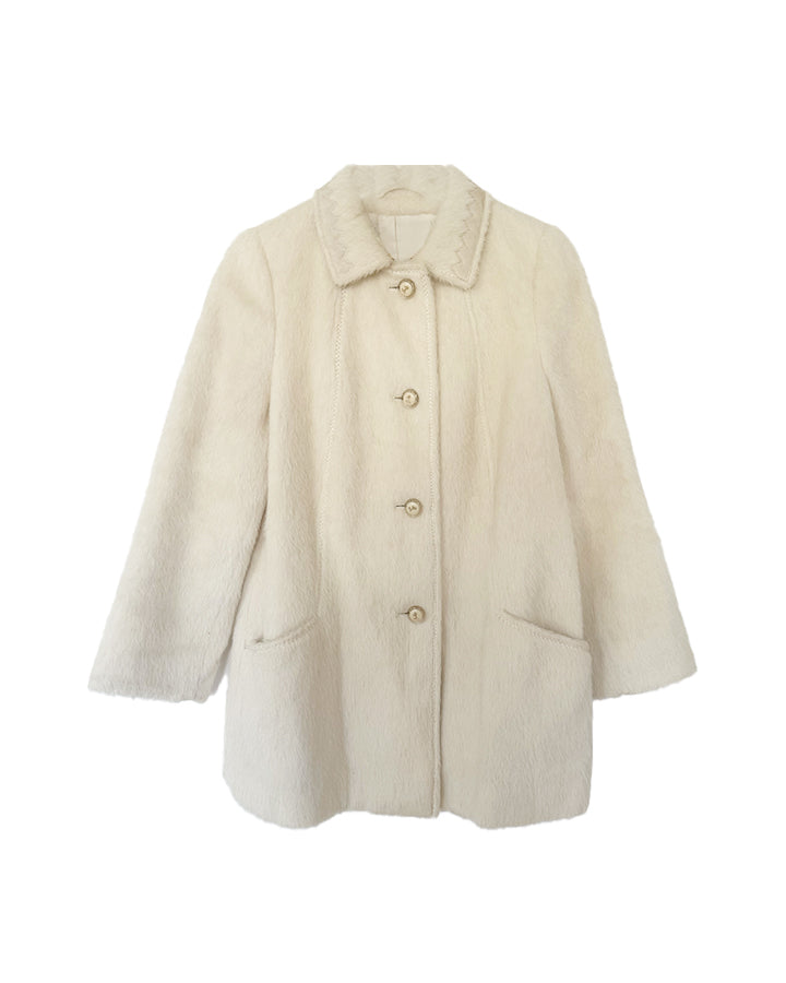Manteau blanc en laine