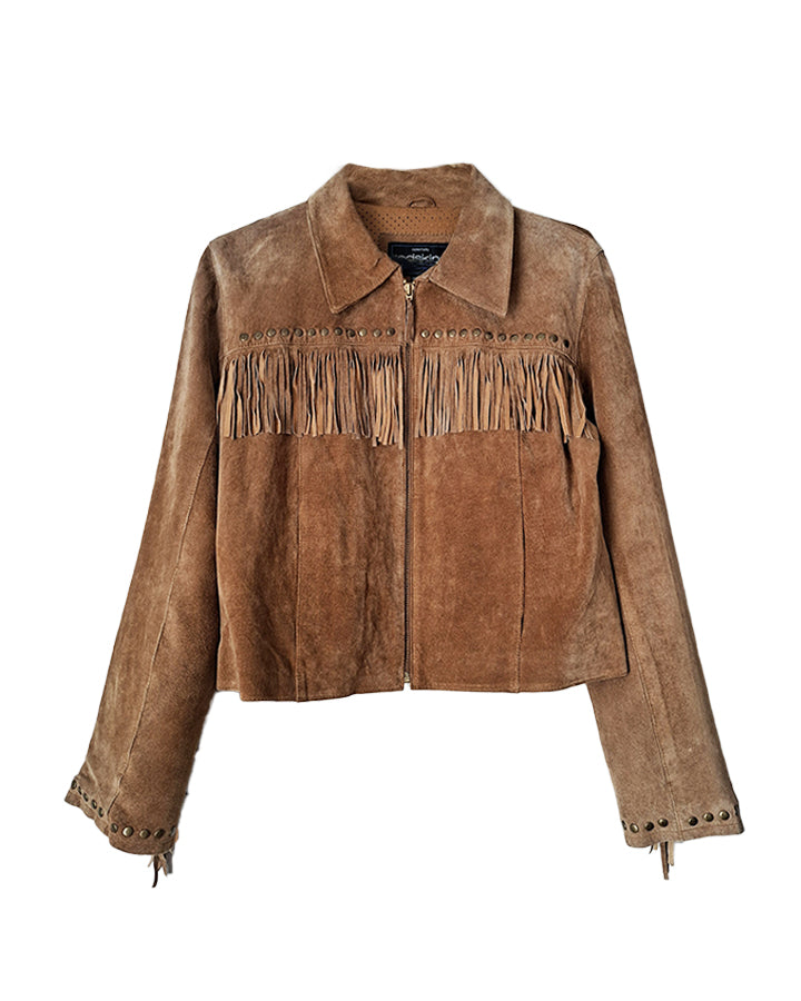 Veste à franges en daim