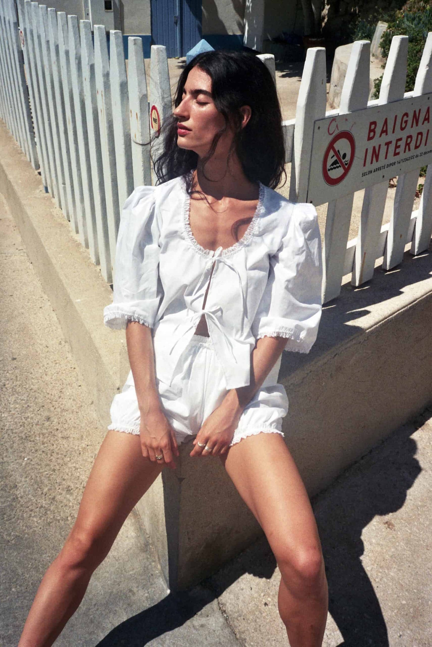 Blouse Coton Blanc Et Dentelle Agnès