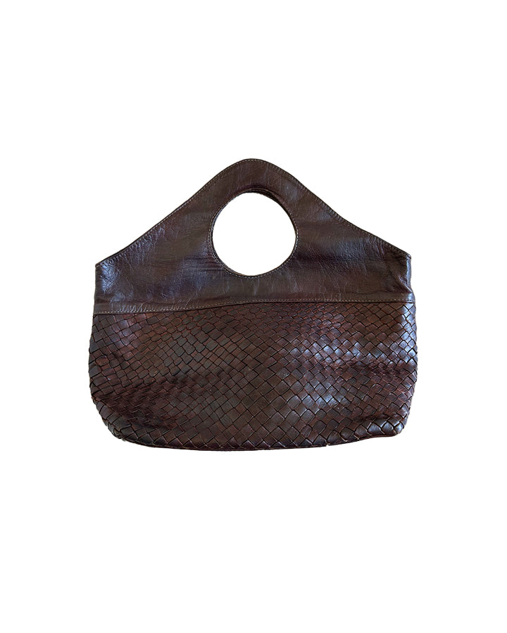 Panier en cuir tréssé