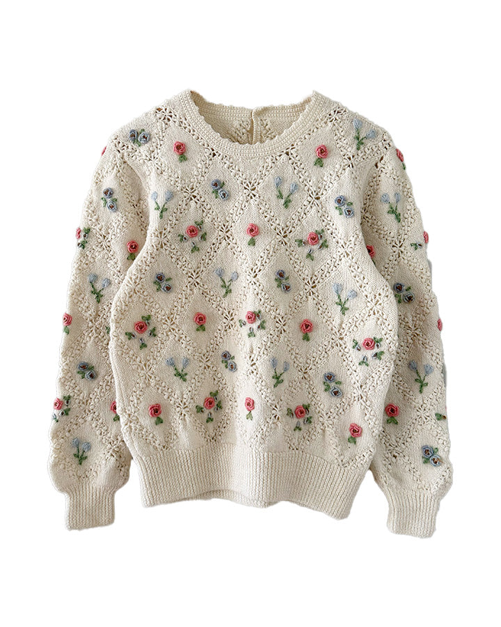 Pull brodé en laine