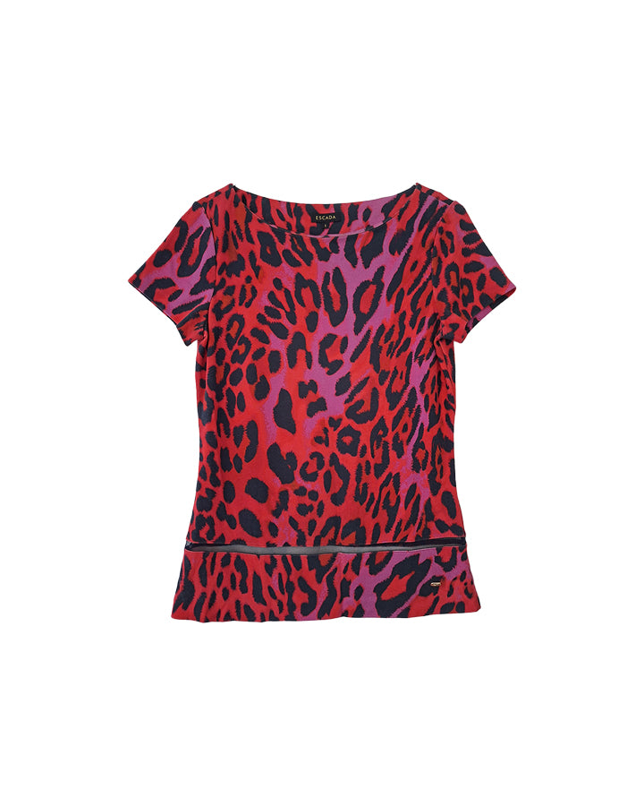 Top Escada imprimé léopard