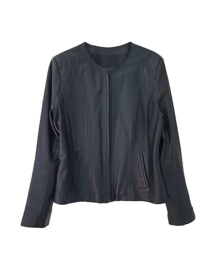 Veste en cuir noir 90's