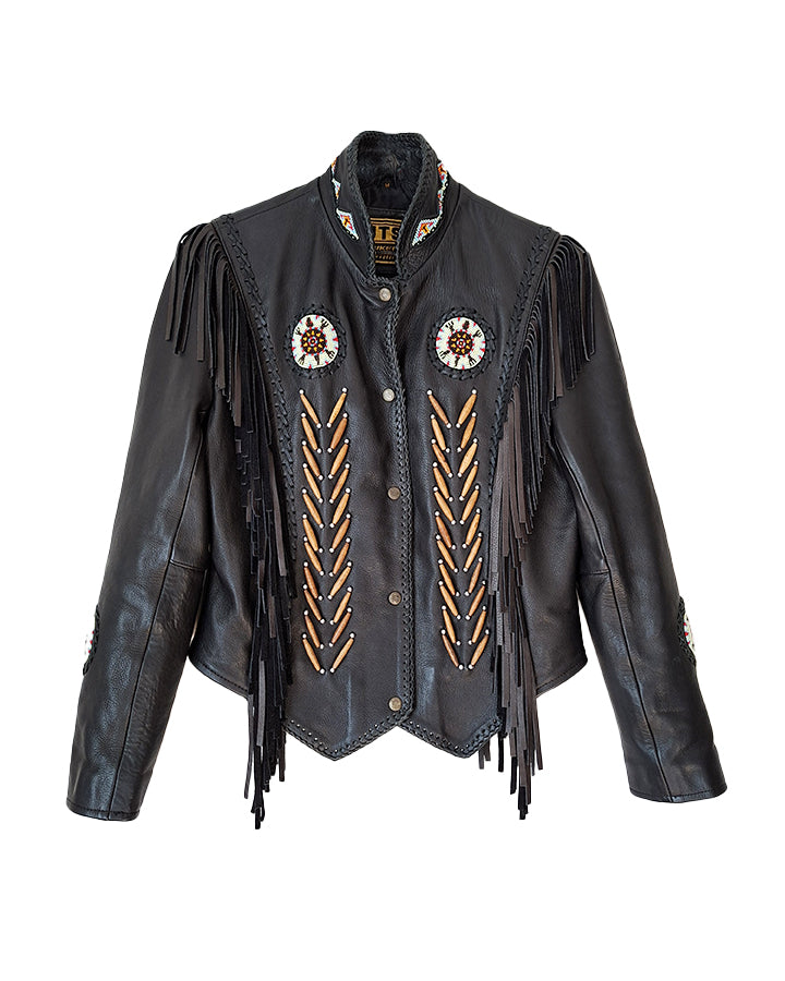 Veste à franges en cuir