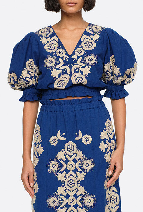 Blouse Sea Ny – Bleu moyen