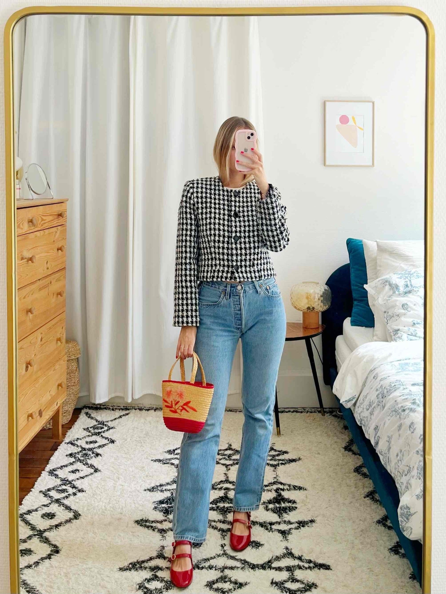 Veste courte pied de poule