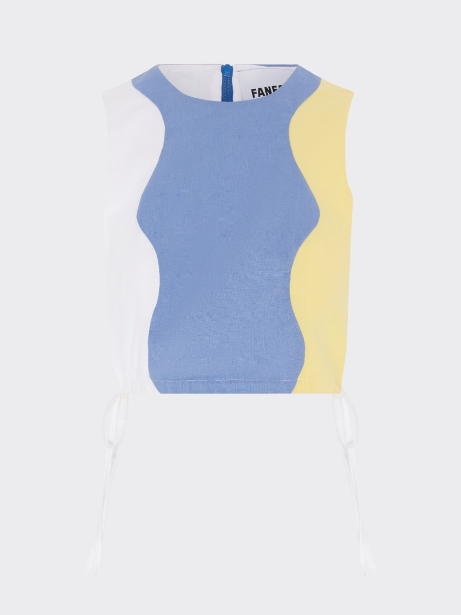 Colourful summer cotton top. Mix & match the Fanfare Label Midsummer collection and create the perfect co-ord. Handcrafted in our sustainable womenswear factories by Fanfare artisans.