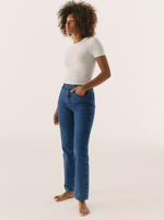 Jean Mid Blue Coupe Droite