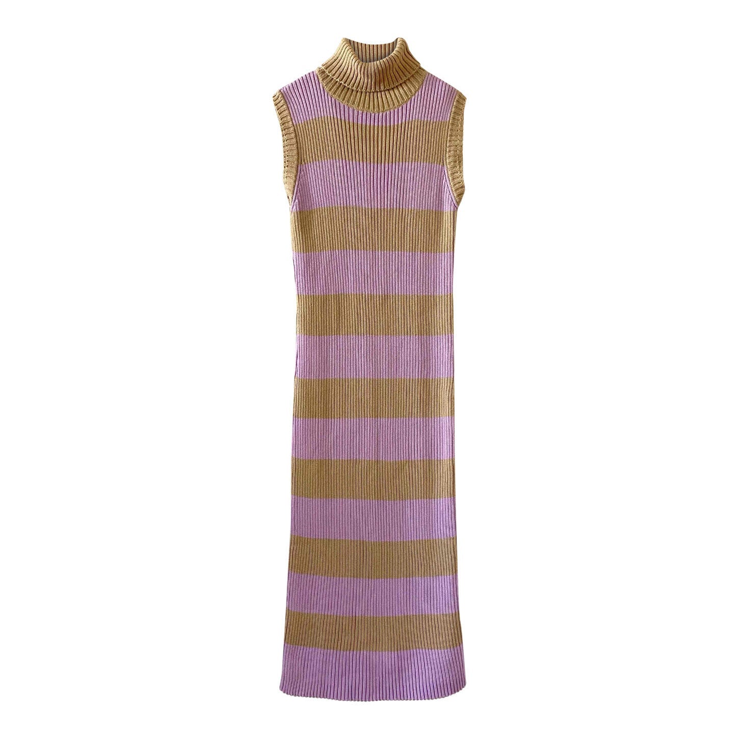 Rolled neck sweater dress