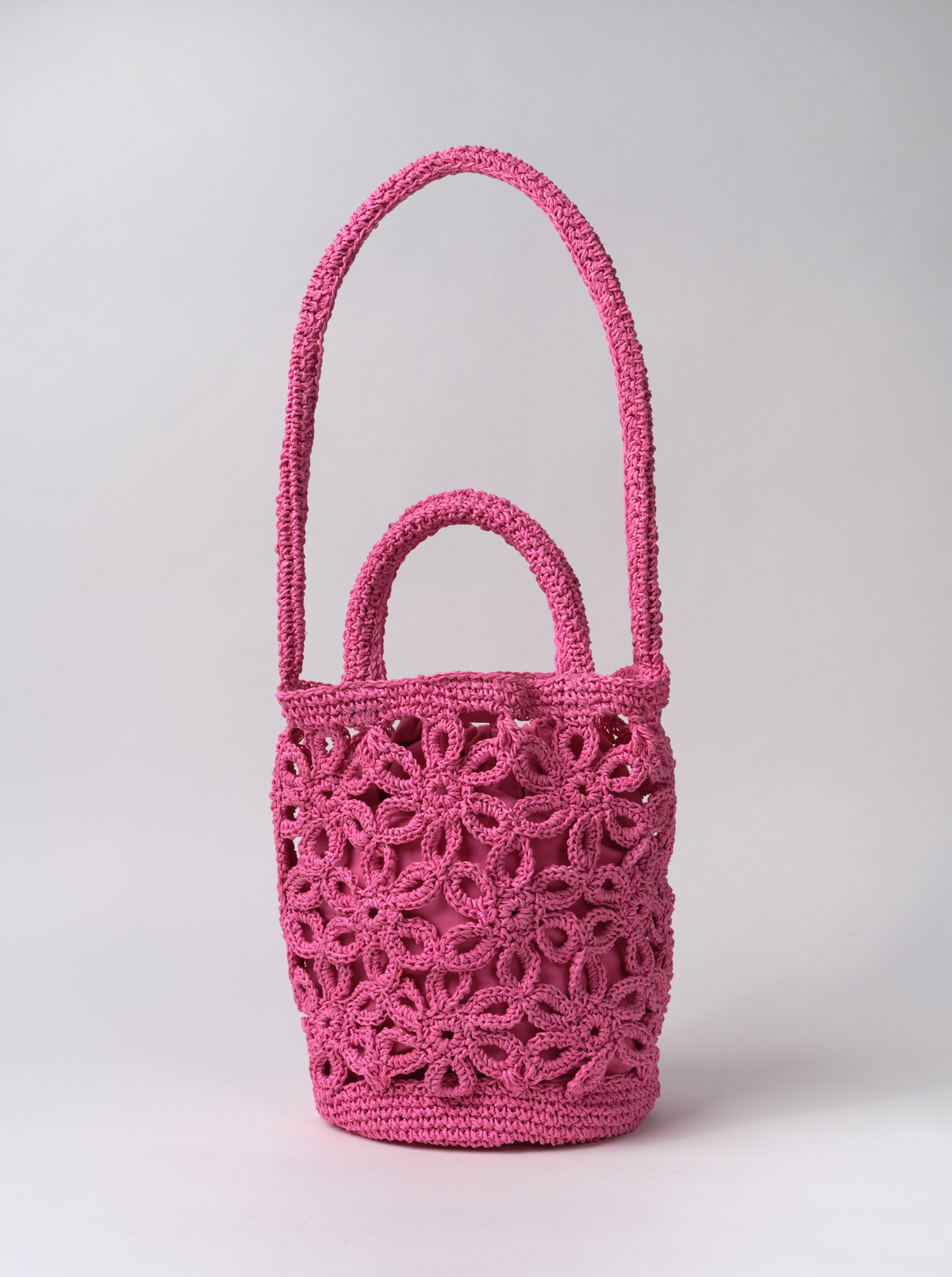Sac Pink Raphia Flower