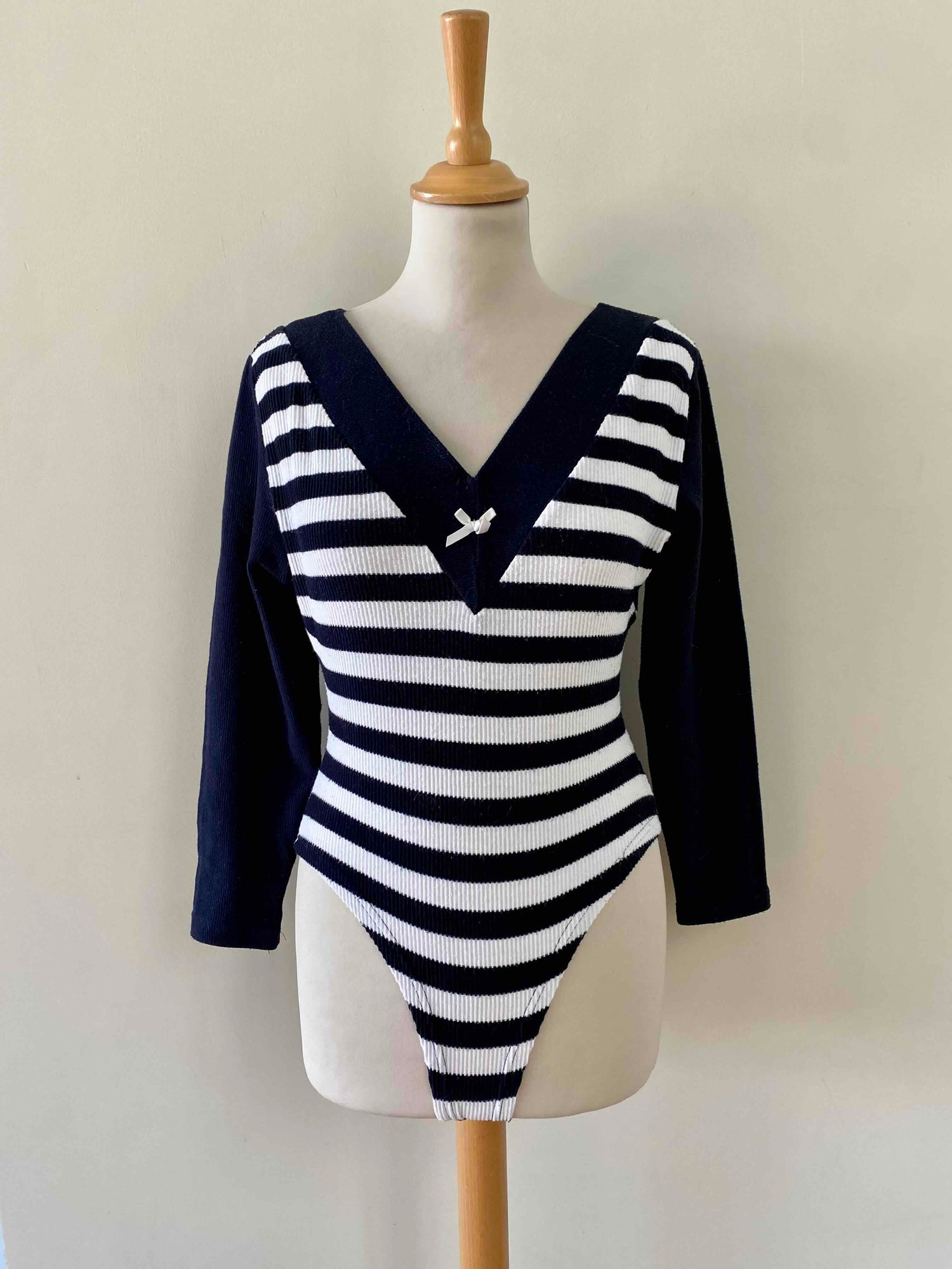 Ribbed nautical bodysuit