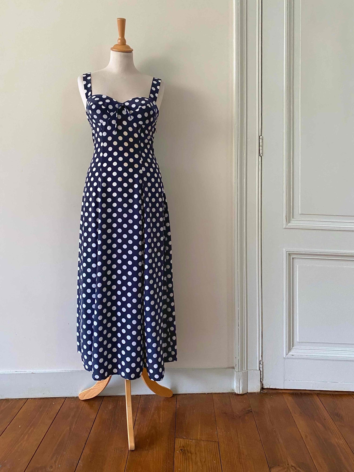 Long dress with polka dots