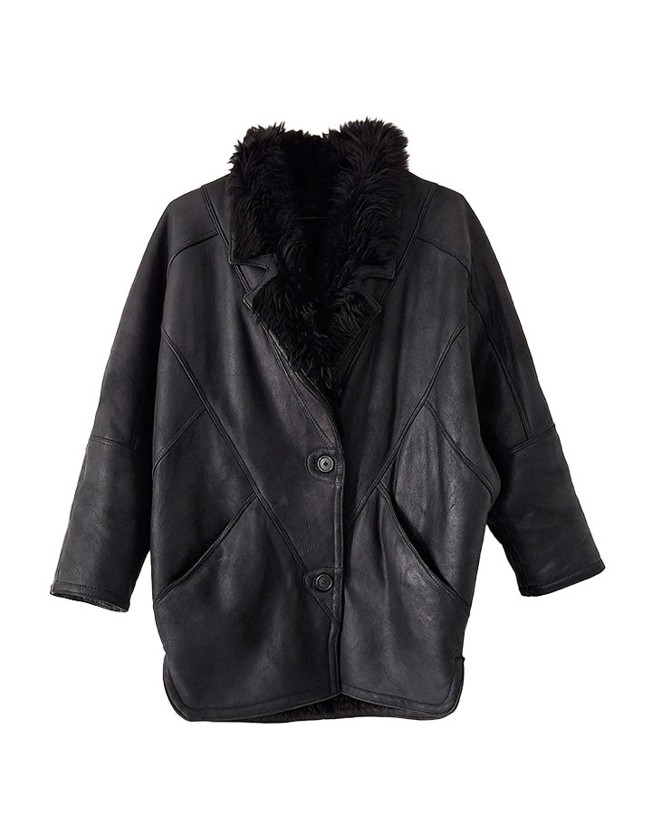 Peau Lainée Noire 80'S