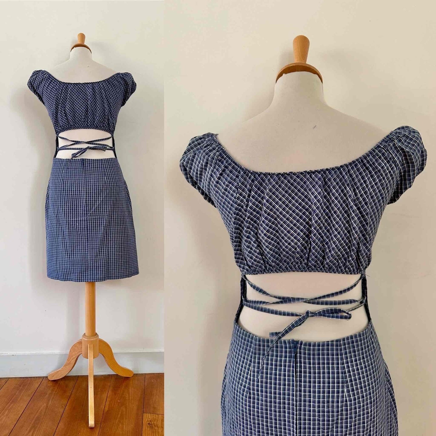 Vichy backless dress