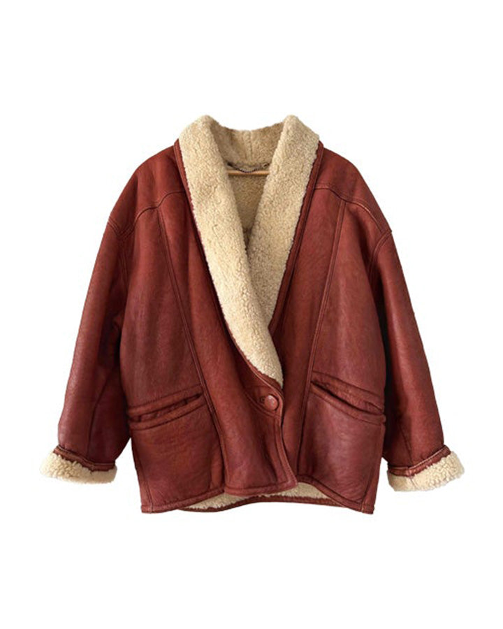 Manteau en peau lainée