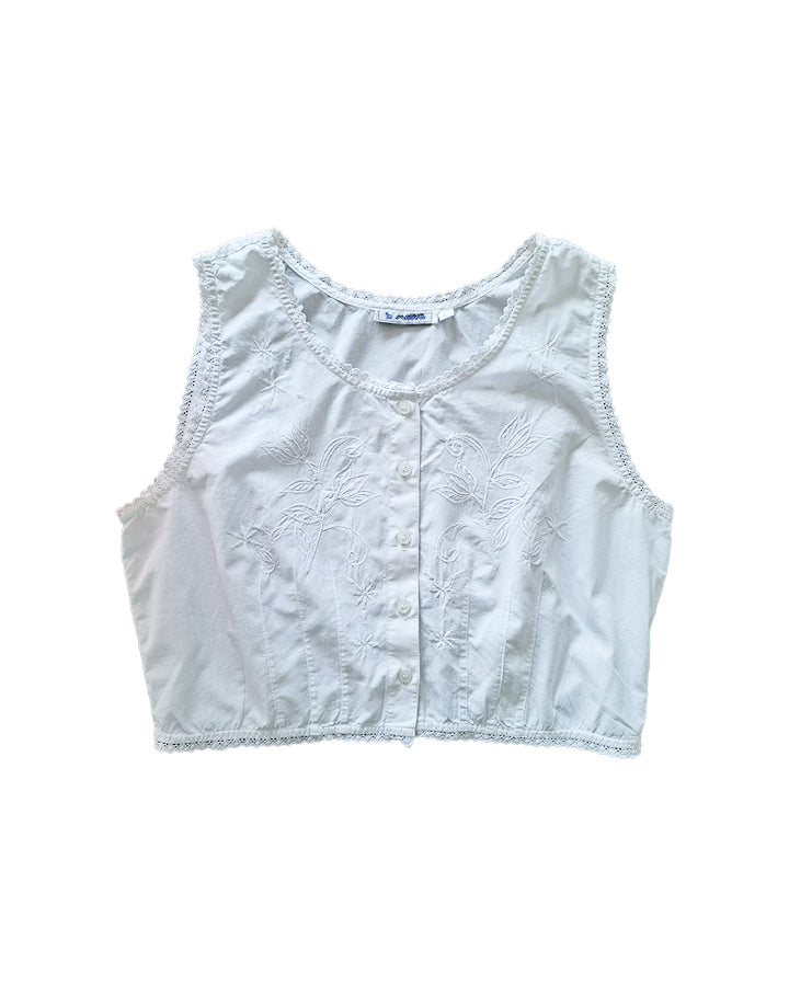 Crop top en coton brodé