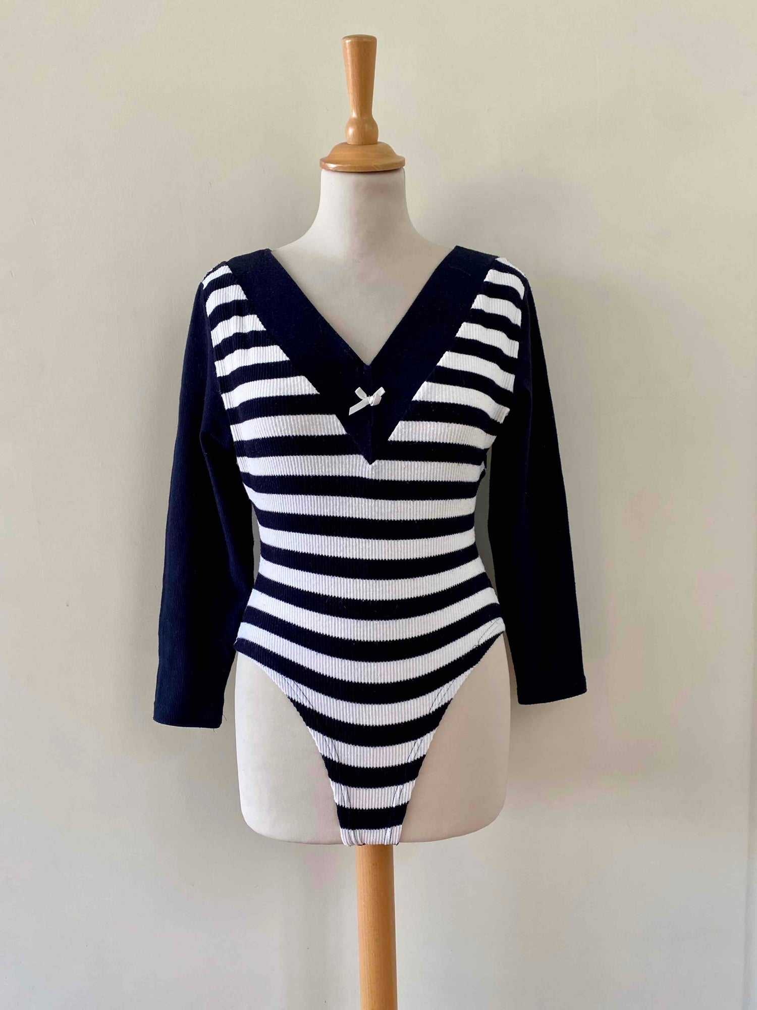Ribbed nautical bodysuit