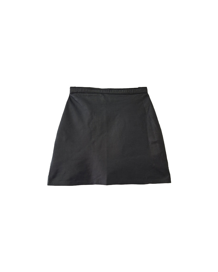 Mini jupe trapèze en cuir