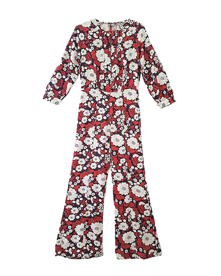 Combinaison flare à fleurs