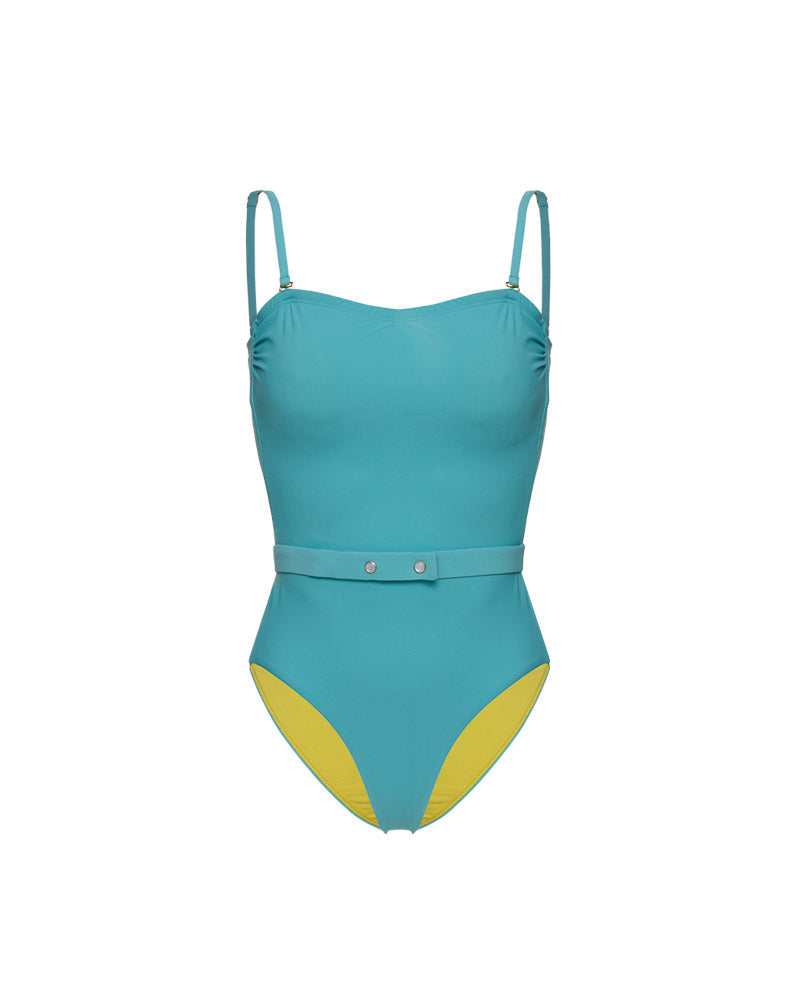 Maillot de bain une pièce bandeau L'Estival bleu givré