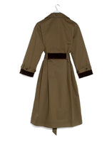 COTTON TRENCH, IMPERMEABILE, IMPERMEABILE DI COTONE, TRENCH, MADE IN ITALY, HANDMADE, FATTO A MANO, CAPPOTTO, MEZZA STAGIONE, MID SEASON COAT, FALL/WINTER 22, AUTUNNO INVERNO 22, VELLUTO, VELVET, OVERSIZE TRENCH, OVERIZE COAT, LOOSE FIT, CAPPOTTO MILITARE, MILITARY TRENCH, CAPPOTTO DOPPIOPETTO, TRENCH DOPPIOPETTO