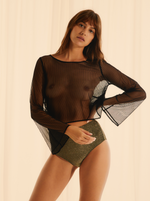 Culotte Haute Golden Glitter Brillante