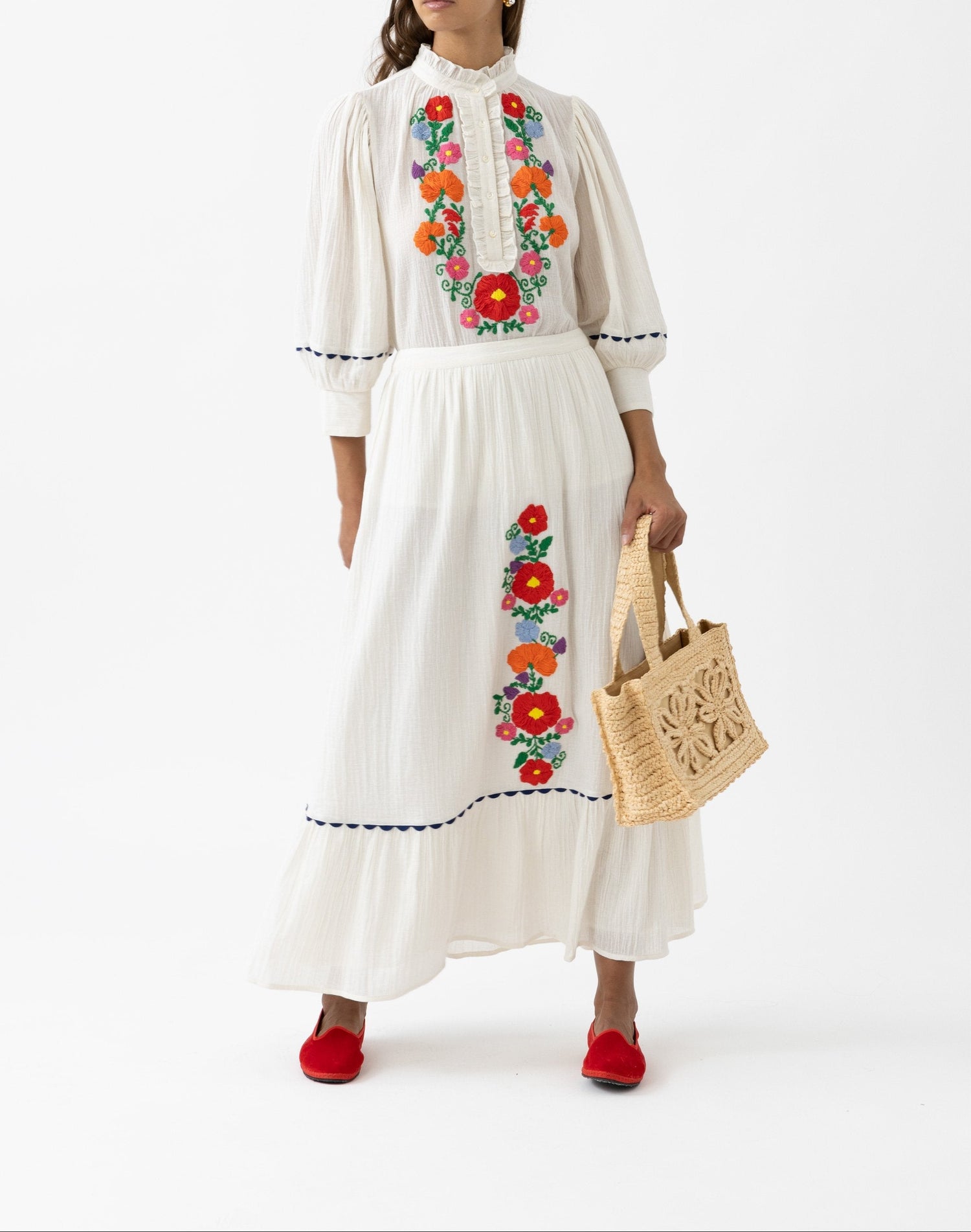 Sac baguette en raphia tressé Rosanna