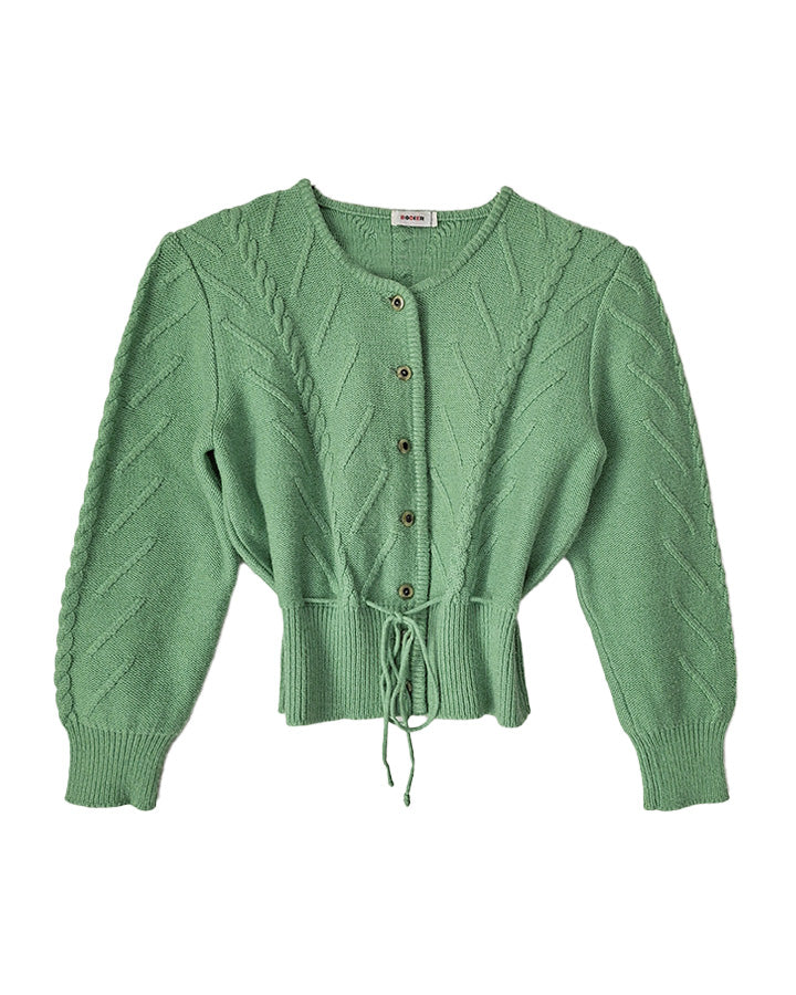 Cardigan Autrichien Laine Vert