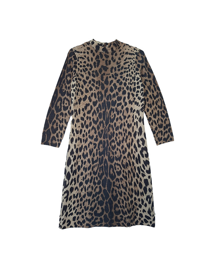 Robe léopard en laine