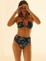 Culotte Haute Purple Paisley