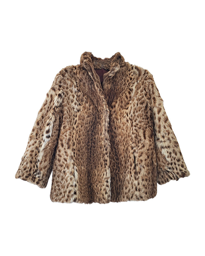 Manteau en fourrure léopard 70's