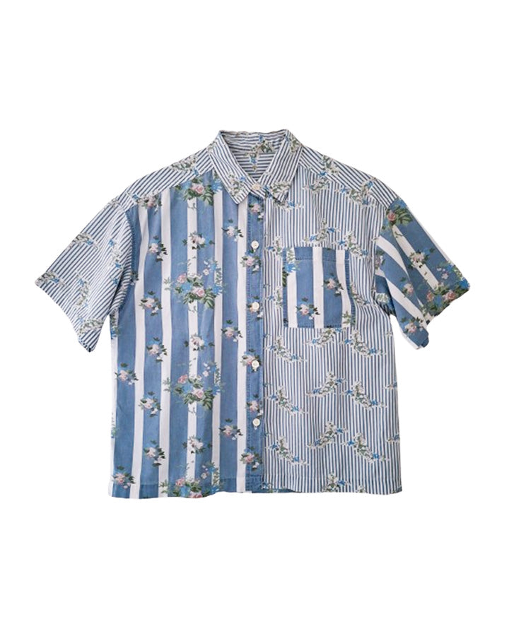 Chemise à fleurs et à rayures